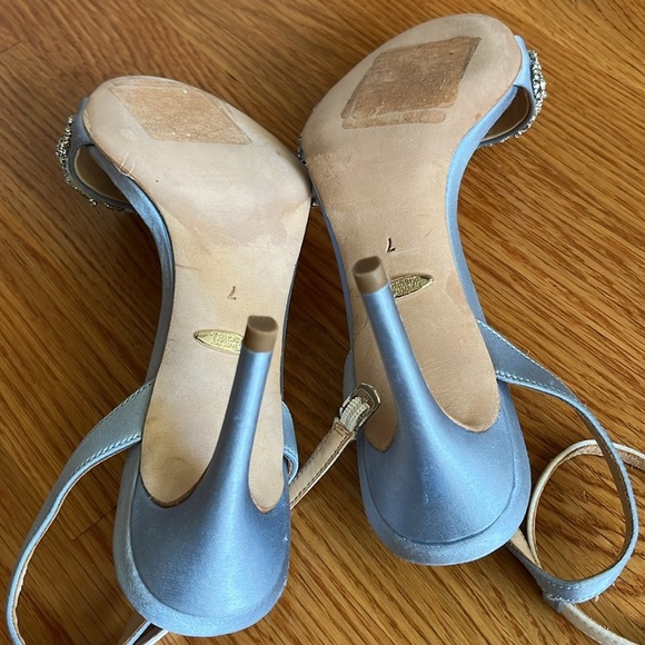 Badgley Mischka Womens Rider Blue Ankle Strap Heels Size 7 NEW READ - Picture 12 of 16